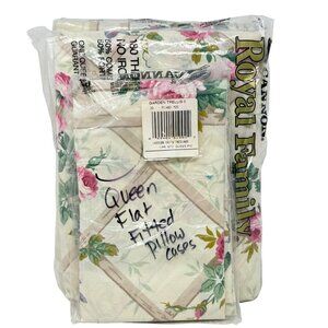 Cannon Royal Family Garden Trellis II Queen Flat & Fitted Sheets With Pillowcase